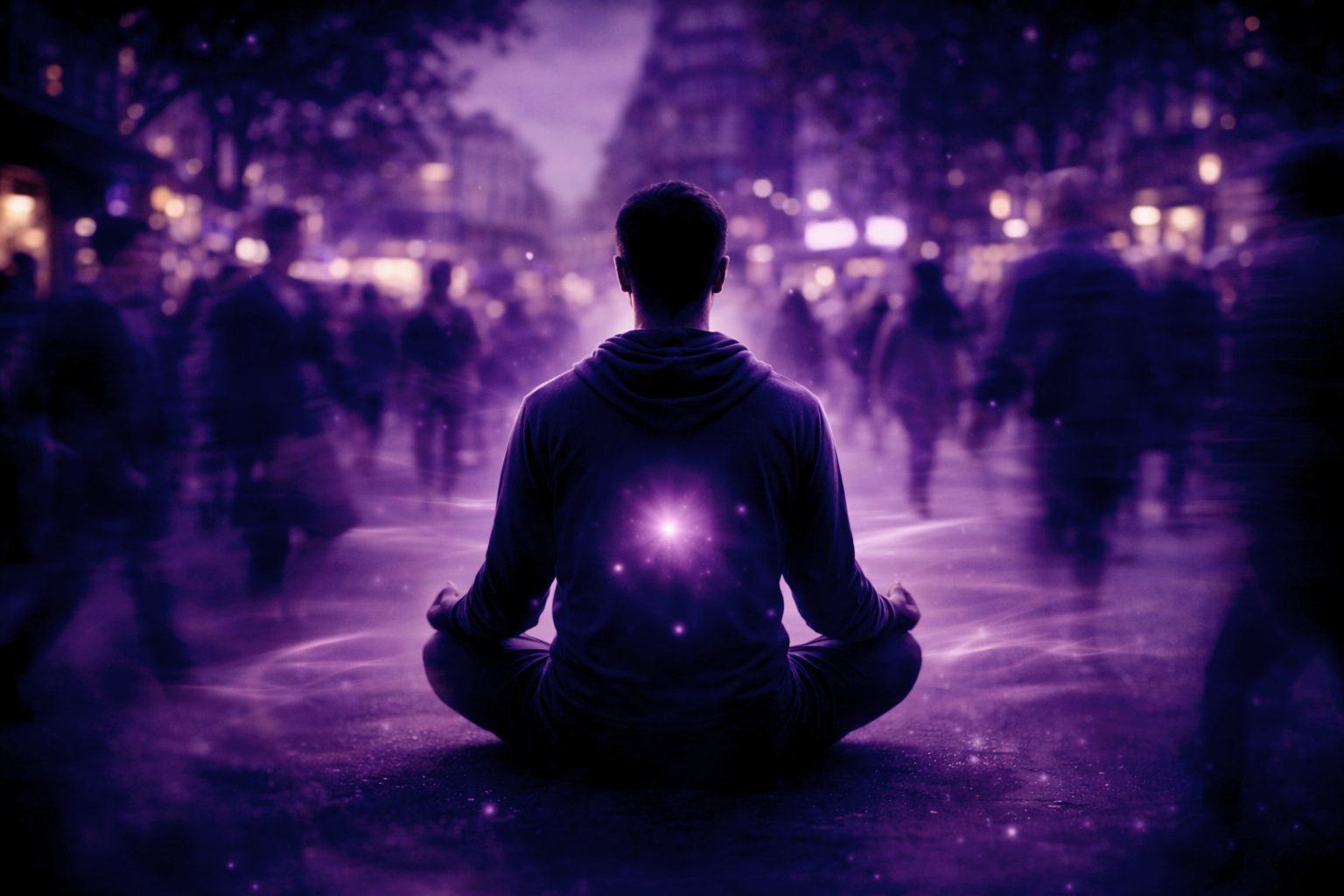 Clichés méditation — être immobile dans un monde en mouvement, présence au milieu du quotidien — Rayan Gori, Hypno-Alchimiste
