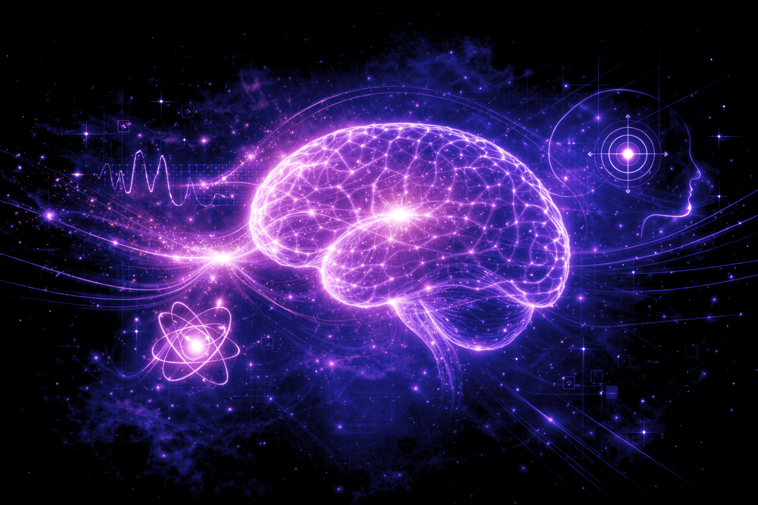 De l’expérience intérieure à la compréhension scientifique : pont entre contemplation, psychologie et neurosciences dans une esthétique violette — Hypno-Alchimiste